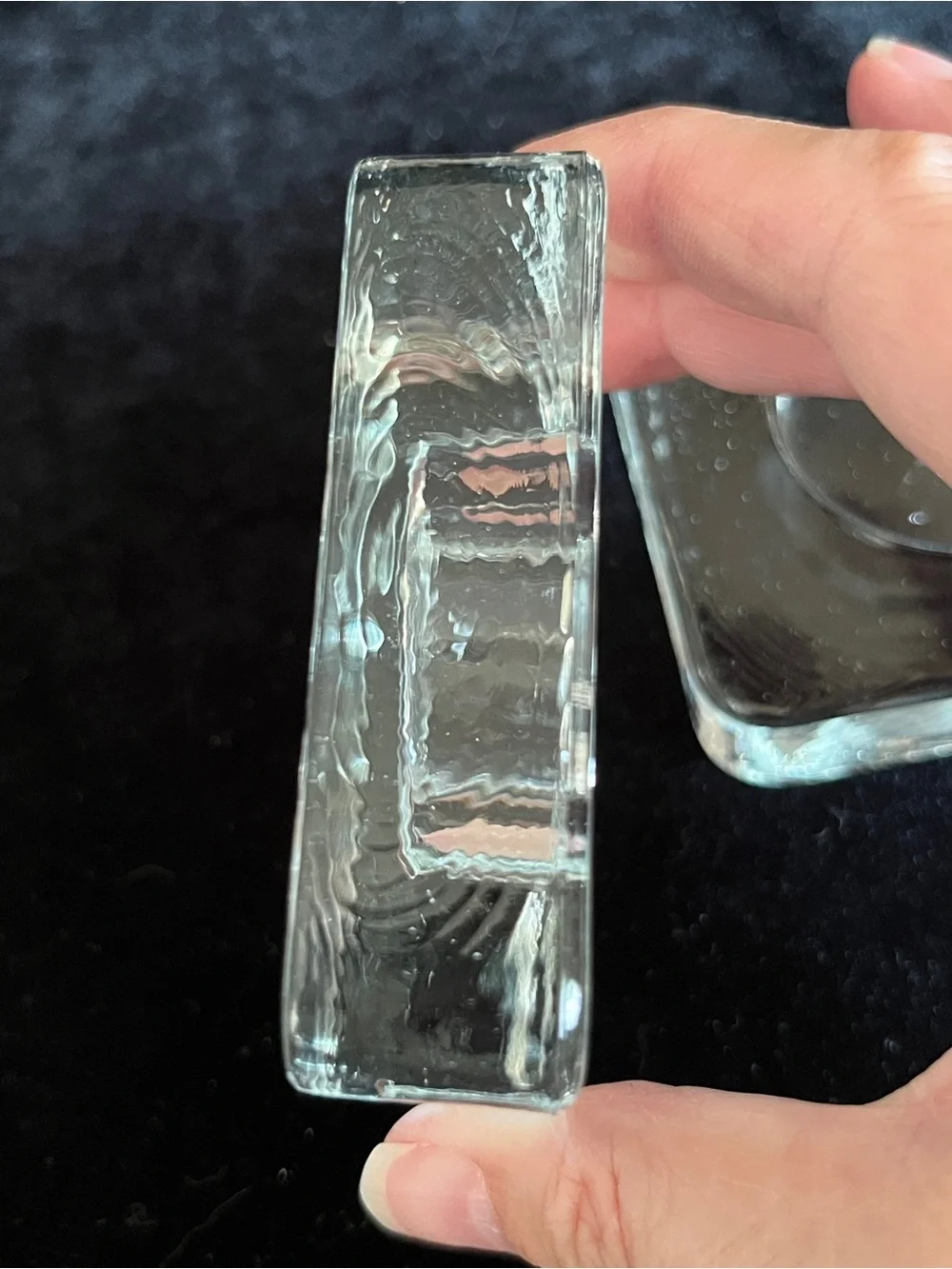 Set of 2 Recycled Clear Glass SquareVotive Candle Holders
